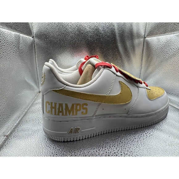 Size 10.5 Nike Air Force 1 Drew League‎ Low Mens White Gold Sneaker AA4083-102 main image 5